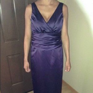 David’s Bridal plum colored formal dress